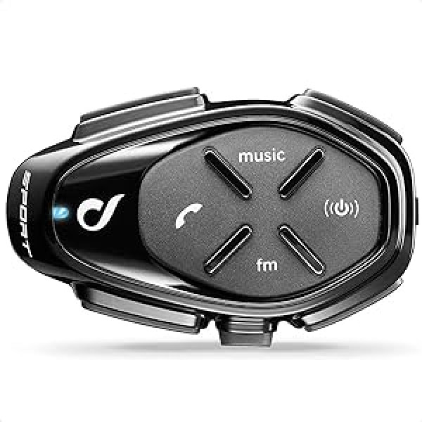 INTERPHONE CellularLine Sport | 1 Stück | Bluetooth sakaru sistēma für Motorräder - Bis zu 4 Reiters, 1Km Reichweite - 20 Sprechzeit, 40 Tage Standby-Zeit - Radio Fm - GPS - MP3 - Ūdensizturīgs