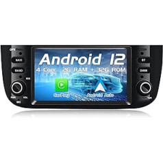 Android automašīnas radio, kas paredzēts Fiat Linea Punto (2012-2015) Android 12 Stereo Quad 2G RAM + 32G ROM Bluetooth/Carplay/GPS Navigācija/WiFi/FM AM RDS radio/Atpakaļgaitas kamera/DAB/OBD/TPMS/SWC