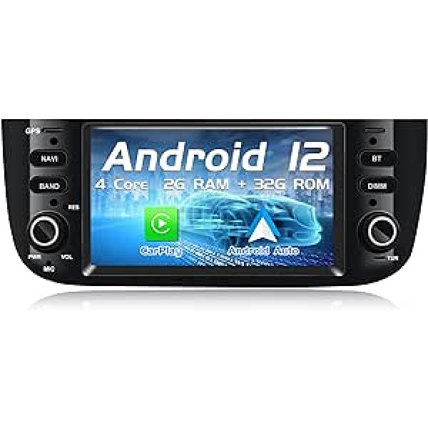 Android automašīnas radio, kas paredzēts Fiat Linea Punto (2012-2015) Android 12 Stereo Quad 2G RAM + 32G ROM Bluetooth/Carplay/GPS Navigācija/WiFi/FM AM RDS radio/Atpakaļgaitas kamera/DAB/OBD/TPMS/SWC