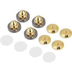 Speaker Spike Copper, HiFi Speaker Amplifier CD Audio DAC Feet Isolation Cone Base Support Shockproof Pad with Double-Sided 3M Adhesive