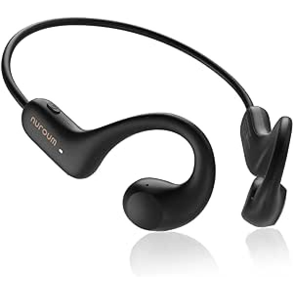 Nuroum OW10 Open Ear austiņas, Bluetooth 5.3 sporta austiņas bezvadu, IPX6 ūdensizturīgs, trokšņu slāpēšana, 10h darbības laiks, gaisa vadāmas bezvadu austiņas skriešanai, skriešanai, braukšanai