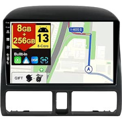 BXLIYER — [8G+256G, 8 kodolu] — Android 12 IPS automašīnas radio, kas paredzēts Honda CRV (1998–2006) — bezvadu CarPlay/Android Car/DSP — LED kamera un mikrofons — 9 collu 2 DIN — DAB stūres vadība, ātra palaišana 360 CAM