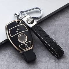 ontto Smart automašīnas atslēgu futrālis der bezatslēgas Mercedes Benz ABCESM klases Viano Vito Metris GLE GLC tālvadības pults vāciņš Key Fob TPU aizsargapvalks Key Case 2 pogas Melns