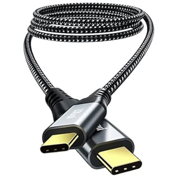 LDLrui USB C–USB C kabelis 6 pēdu/1,8 m/180 cm iepakojumā 2, [4K 60 Hz, 10 Gbps liels ātrums] USB C tipa C tipa video izvades kabelis pārnēsājamam monitoram, MacBook Pro/Air, Galaxy S22, iPad Pro un citiem