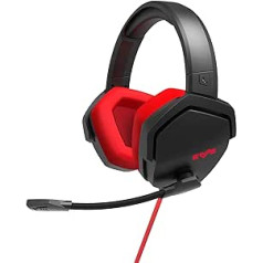 Energy Sistem spēļu austiņas ESG 4 Surround 7.1, sarkana (uz ausīm pieliekamas austiņas, LED apgaismojums, 7.1 telpiskā skaņa, ausīm visaptveroši ādas ausu spilventiņi) — sarkans