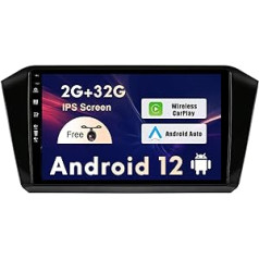 SXAUTO Android 12 IPS automašīnas radio, kas paredzēts VW Passat B8 Magotan (2016-2020) - 2G + 32G - bezvadu Carplay un Android automašīna - bezmaksas kamera - DAB ātri iedarbināms stūres dalīts ekrāns - 2 DIN 10,1 collas