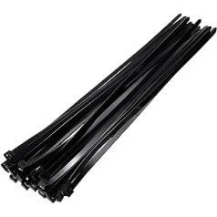 ieguves karte 30Stk 12mm x 600mm Kabel Kabelbinder Lang Neilon Kabel Krawatten Selbstverriegelnde Spannbänder für Draht Management Schwarz