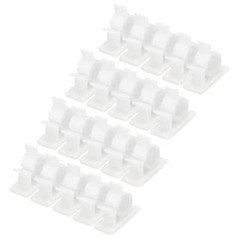 QUARKZMAN 100 Stück Kabelclips, 17-20mm Durchmesser Selbstklebende Nylon Kabelhalter, Verstellbare Kabelmanagement-Organizer-Klemme für PC Schreibtisch Büro, Weiß