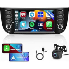 2G 64G Android 13 automašīnas radio, kas paredzēts Fiat Punto 2010-2016/Linea 2012-2015 ar Wireless Carplay Android Car 6,2 collu skārienjutīgu displeju automašīnas radio ar GPS FM RDS WiFi Mirror Link USB atpakaļgaitas kameru Mic Canbus