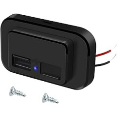 Dual-USB-Auto-Ladegerät, 12 V/24 V, USB-Steckdose, mit Federabdeckung, für Auto, Boote, LKW, Wohnmobil, Golfwagen