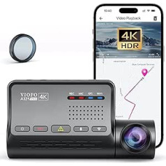 VIOFO A139 Pro 1CH 4K HDR Dash Cam priekšpuse, STARVIS 2 sensors, Dash Cam 5GHz WiFi, GPS iebūvēts ar CPL, bezmaksas lietotnes mobilā tālruņa uzraudzība, balss izvade, Super Night Vision, 24 stundu bufera stāvvietas režīms