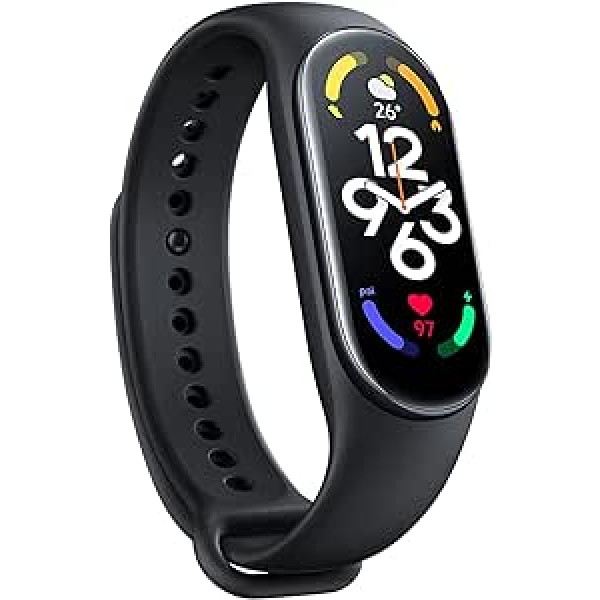 Xiaomi Mi Smart Band 7 sporta aktivitāšu izsekotājs, 1,62 collu AMOLED savienotie pulksteņi, 110+ treniņu režīmi, 14 dienu akumulatora darbības laiks, sirdsdarbības monitors, miega monitors, 5 ATM ūdensizturīgs