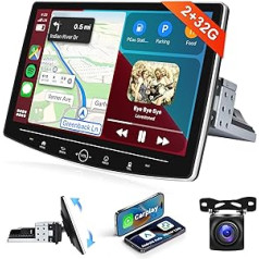 2+32G podofo auto radio 1Din Carplay bezvadu Android 11 ar ekrānu 10 collu šūpojošs Andorid automašīnas HI-FI skaņa FM RDS radio Dual USB mikrofons automašīnas radio ar atpakaļgaitas kameru AHD DAB+