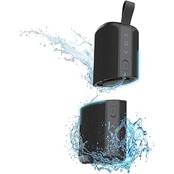 T'nB 2 in 1 Portable Bluetooth Speaker Waterproof Floating Waterproof Stereo Bluetooth 5.0 Compact Built-in Controls Wireless Speaker (Black)