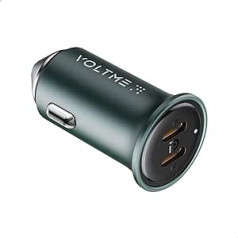 VOLTME įkroviklis automobilinis cigarečių žiebtuvėlis USB C greitas 30 W 2 viename pilkas automobilinis įkroviklis PD3.0 cigarečių žiebtuvėlio skirstytuvas USB C, skirtas iPhone 14/13, Samsung Galaxy S23/S22, Pixel, Xiaomi, iPad