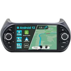 JOYX Android 10 automašīnas radio piemērots Fiat Fiorino/Qubo/Citroën Nemo/Peugeot Bipper - 4G+64G - Iebūvēts DSP/Carplay/Android Car - Bez kameras MIC - SWC WiFi DAB 360-Kameras ātrā sāknēšana -2 DIN 7 collas