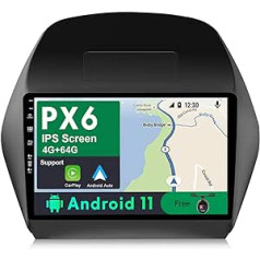 JOYX PX6 Android 11 automašīnas radio, kas piemērots Hyundai IX35 (2010-2017) - [4G + 64G] - Bez kameras - GPS 2 DIN - 10,1 collas 2,5D - atbalsta DAB stūres vadību 4G WiFi Bluetooth 4 Carplay Android