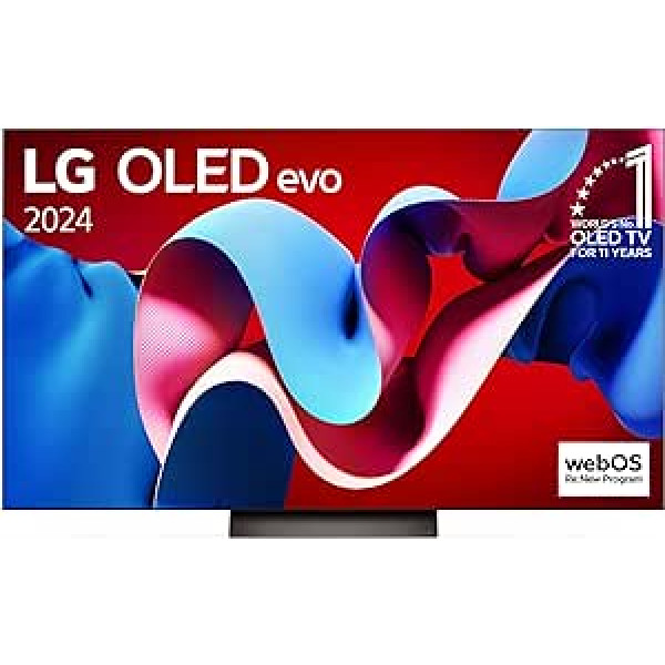 LG OLED65C47LA televizors 65 collu (165 cm) OLED evo Fernseher (α9 Gen7 4K AI-Prozessor, Dolby Vision, 120 Hz) [Modelljahr 2024]