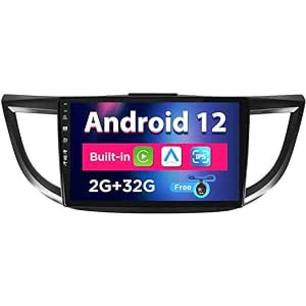 SXAUTO Android 12 IPS automašīnas radio priekš Honda CRV (2012-2016) - Iebūvēts CarPlay / Android Car - Bezmaksas atpakaļgaitas kamera - 2G + 32G - Stūres vadība DAB Fast Boot WiFi DSP - 2 DIN 10,1 collas