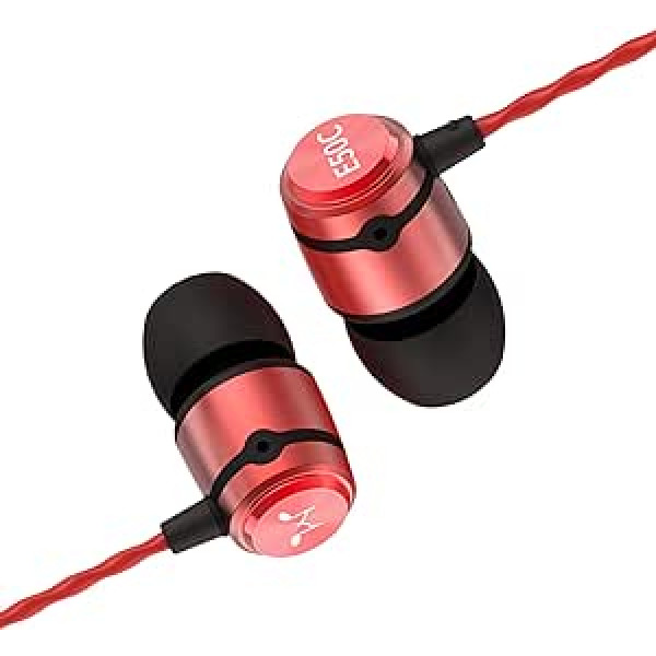 SoundMAGIC E50C Professionelle schallisolierende Ohrhörer, In-Ear-Monitore, kabelgebundene Kopfhörer, HiFi-Stereo, 3,5 mm-Buchse, Mit Mikrofon, Rot