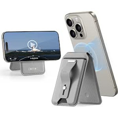 ESR magnetinė piniginė („HaloLock“), „Geo iPhone“ piniginės stovas su visomis „Find My“ funkcijomis, suderinamas su „MagSafe“ pinigine, stebėjimo priemonė su reguliuojamu stovu, skirta „iPhone 15/14/13/12“ serijai, pilka