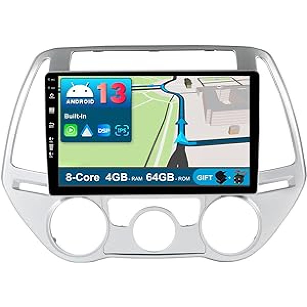 JOYX Android 12 IPS automašīnas radio, piemērots Hyundai I20 (2012-2014) - [4G+64G] - Iebūvēts DSP/Carplay/Android Car - Kamera + MIC - 9 collu 2 DIN - Stūres vadība WiFi DAB 360-Kamera Ātra -Zābaks