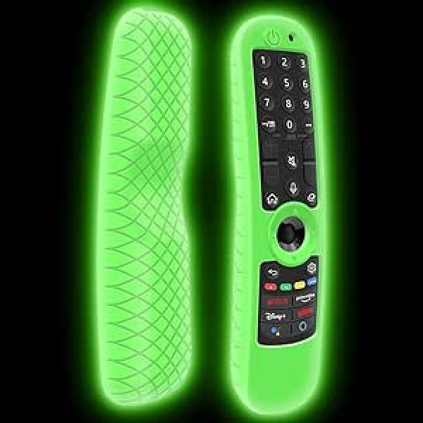 Cover for LG AN-MR21GA/AN-MR21GC Remote Control, Silicone Protective Case for OLED TV 2021 LG Magic Remote Control Case Skin Holder Battery Back Protector Universal Replacement (Glow Green)