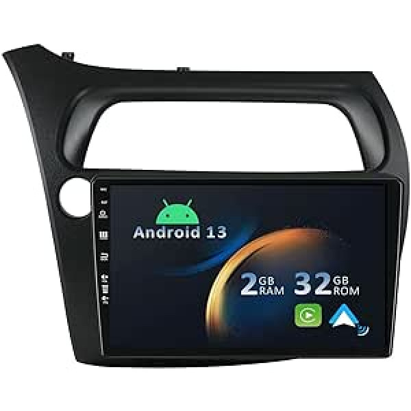 YUNTX Android 12 automašīnas radio ierīcei Honda Civic (2006-2011) [Integrēts CarPlay/Android Car/GPS] -9 collu IPS 2.5D skārienekrāns, bezmaksas kamera DAB/Stūres vadība/MirrorLink/Bluetooth 5.0/WiFi/USB/4G