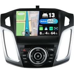 BXLIYER — [iebūvēts DAB] — Android 12 IPS automašīnas radio, kas paredzēts Ford Focus (2012-2017) — bezvadu Carplay/Android Car/DSP — 4G+64G — LED kamera + mikrofons — 9 collu 2 DIN — ātra stūres vadība Boot 360-CAM