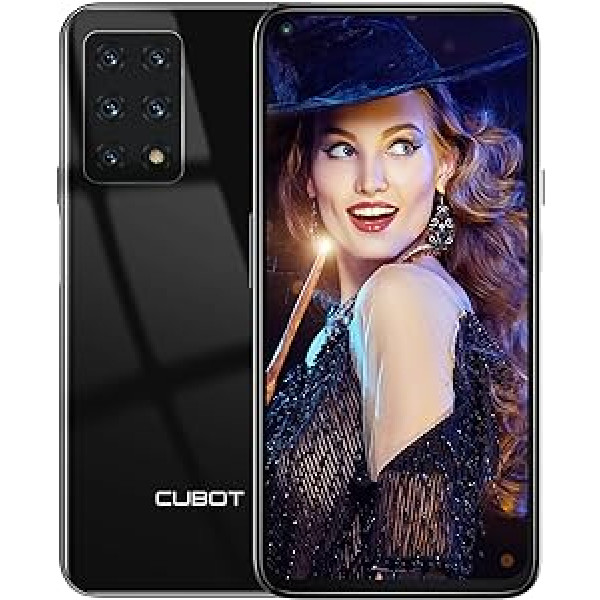 CUBOT X30 viedtālrunis 6 GB + 128 GB Android mobilais tālrunis, 6,4 collu FHD+ displejs, 48 MP kamera, astoņkodolu viedtālrunis bez līguma 4G divu SIM kartu mobilais tālrunis/pirkstu nospiedums/NFC/GPS/OTG (melns)