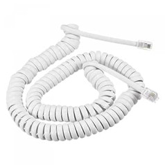 avotu karte 4P4C Telefonhörer-Kabel, Spiralkabel, Festnetzkabel, für Zuhause oder Büro, Weiß, 2 Stück