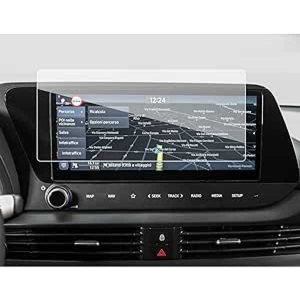 SXCY savietojams ar Hyundai i20 BC3 2022 navigācijas ekrāna aizsargu, GPS caurspīdīgu ekrāna aizsargu, 9H skrāpējumiem izturīgu pretpirkstu nospiedumu i20 N piederumiem (radiofilma 8 collas)