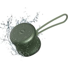 EWA A119 Mini Bluetooth Speaker with Neck Strap, Small Speaker with Bass Spotlight, IPX7 Waterproof, Tiny but Powerful, Wireless Metal Speaker for Home, Office, etc. (Green)