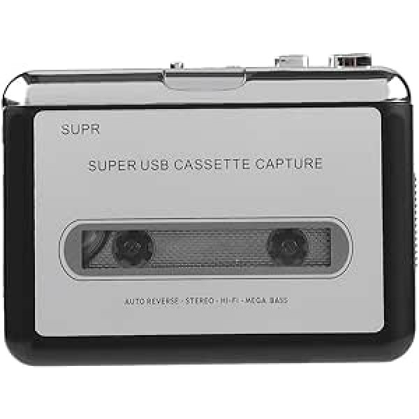 Garsent Tragbarer Kassettenkonverter, Portable Digital USB Audio Musik/Kassette zu MP3 CD Konverter, Kassettenspieler Kompatibel mit Laptop und PC