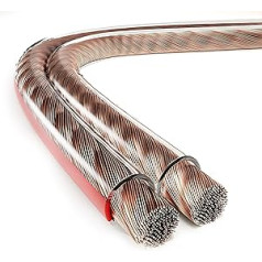 ETEC, Speaker Cable 30 Metres, CCA Speaker Cable, 2 x 2.50 mm² Cable Cross Section, Transparent