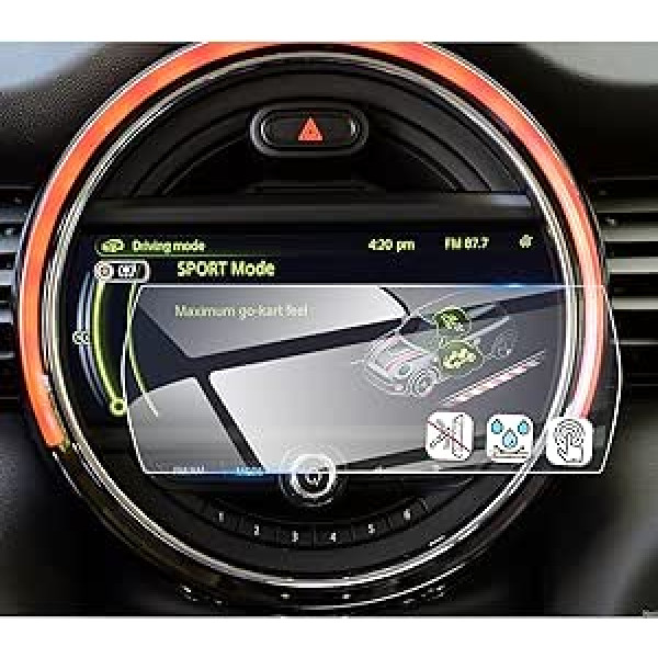 Coleya ekrāna aizsargs, kas saderīgs ar BMW Mini Cooper 2015-2021 Mini Countryman 2017-2021 Mini Clubman 2017-2021, 9H pretskrāpējumiem paneļa ekrāna aizsargs, kas izgatavots no rūdīta stikla (8,8 collas)