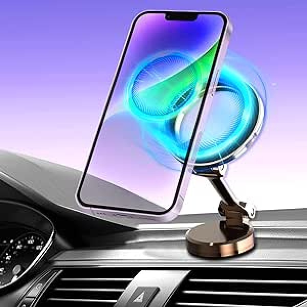 EKKONG Mobile Phone Holder Car Magnet, Magnetic Car Mount Mobile Phone Holder for Car, Magnetic Car Holder Mobile Phone Compatible 15 14 13 12