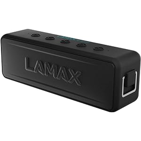 LAMAX Sentinel2 Bluetooth skaļrunis 5.0, 20 W, Super Sound, pārnēsājama bezvadu Bluetooth kaste ar IP67 ūdensnecaurlaidīgu, līdz 24 stundu darbības laiks, bezvadu funkcija, MicroSD, USB-C un 3,5 mm ligzda