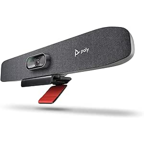 Poly Studio R30 — 4K videokonferenču sistēma (Plantronics) — kamera, mikrofons un skaļrunis mazām telpām — prezentētāja izsekošana, trokšņu bloks, skaļruņu ietvars — Plug & Play, saderīgs: komandas, tālummaiņa