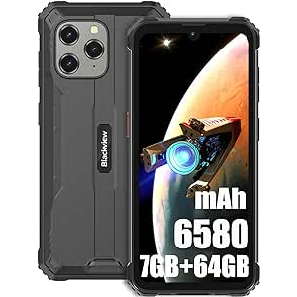 Blackview BV5300 Pro (2023) mobilais tālrunis bez līguma, 6580 mAh akumulators Android 12 āra viedtālrunis, 2,3 GHz Octa Core 7GB + 64GB/1TBGB paplašināms, 13MP + 8MP 6,1 collu HD+ displeja konstrukcija