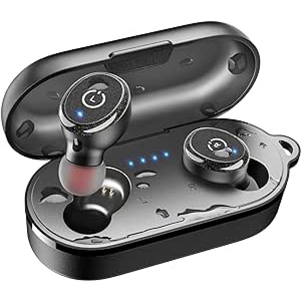 TOZO T10 Bluetooth austiņas Bezvadu ausīs ievietojamas austiņas Sporta Bluetooth 5.3 IPX8 ūdensizturīgas austiņas ar bezvadu uzlādes korpusu Mikrofons Premium Sound Bass Black