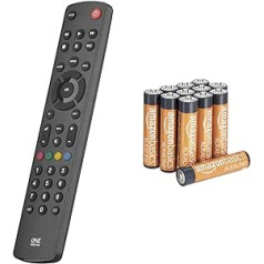 One For All Contour TV universālā tālvadības pults televizors — televizora/viedtelevizora vadība — URC1210 un Amazon Basics veiktspējas akumulatori Alkaline, AAA, iepakojumā pa 12 (dizains var atšķirties no displeja)