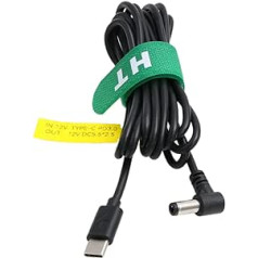 „HangTon“ 12 V PD maitinimo kabelis USB C – DC cilindras, 5,5 x 2,5 mm stačiu kampu, skirtas Blackmagic BMCC kameros vaizdo pagalbiniam monitoriui maitinimo blokui 2M