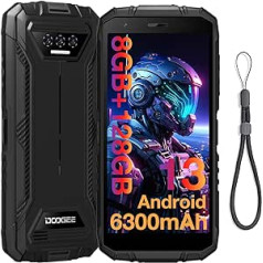 DOOGEE S41 Plus Robustes viedtālrunis 2024, 8 GB RAM + 128 GB ROM/TF 1 TB Robuste Telefons, 6300 mAh-Mobiltelefons, 5,5-Zoll-HD+-Bildschirm Android 13-Telefon, IP68 wasserdichtes Telefon entsperrt