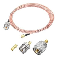 tiekimo žemėlapis RG316 Koaxialkabel, SMA-Stecker auf UHF-Buchse mit Adapter, verlustarmes RF-Koaxialkabel, 2,5 m, Orange, 1 Stück