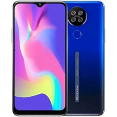 Blackview A80S 4G viedtālrunis bez līguma lēts, 6,21 collu HD+ ekrāns, Helio A25 4GB+64GB, 13MP četru kameru, 4200 mAh akumulators, 8,8 mm biezums, Android 10 mobilais tālrunis ar divām SIM kartēm GPS pirkstu nospiedumu zils