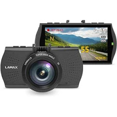 LAMAX C9 Dash Cam automašīnas priekšējā 2K kameras video reģistrators automašīnai — kompakta automašīnas kamera, 2,7 collu LCD displejs, 150° platleņķis, GPS radara detektors, nakts redzamība, WiFi, WDR, G sensors un cilpas ierakstīša