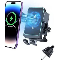 Wireless Car Charger, Qi Wireless Phone Holder 15W Compatible with Smartphones that Support Qi Charging, Compatible with iPhone14/13/12, Samsung S23/S22/W23 etc.