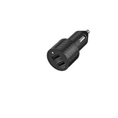 OtterBox Dual Port Car Charger 24 W, USB-A 12 W + USB-A 12 W, Car Charger for Smartphone and Tablet, Drop-Proof and Robust, Black