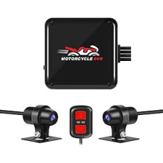 VSYSTO motociklo DashCam motociklo kamera 1080P dvigubo objektyvo priekinė ir galinė kamera WiFi vairavimo įrašymo įrenginys vandeniui atspari sporto kamera be ekrano LCD ekranas 140° plataus kampo naktinis matymas